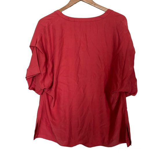 Lafayette 148 Coral 100% Silk Blouse - sz 14 - Picture 2 of 5